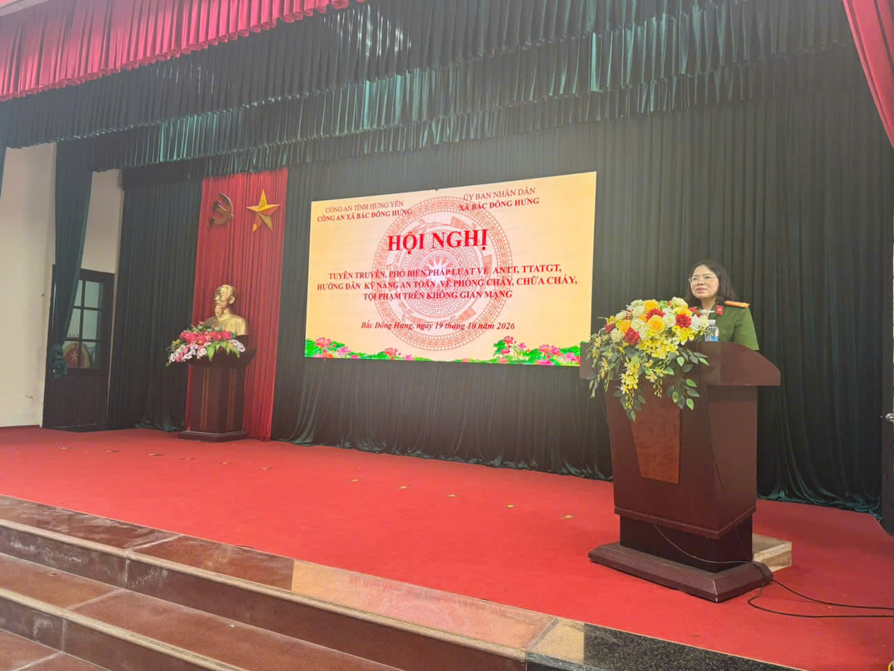 Công an xã Bắc Đông Hưng tuyên truyền Pháp luật, hướng dẫn kỹ năng phòng ngừa Tội phạm và Phòng cháy, chữa cháy.