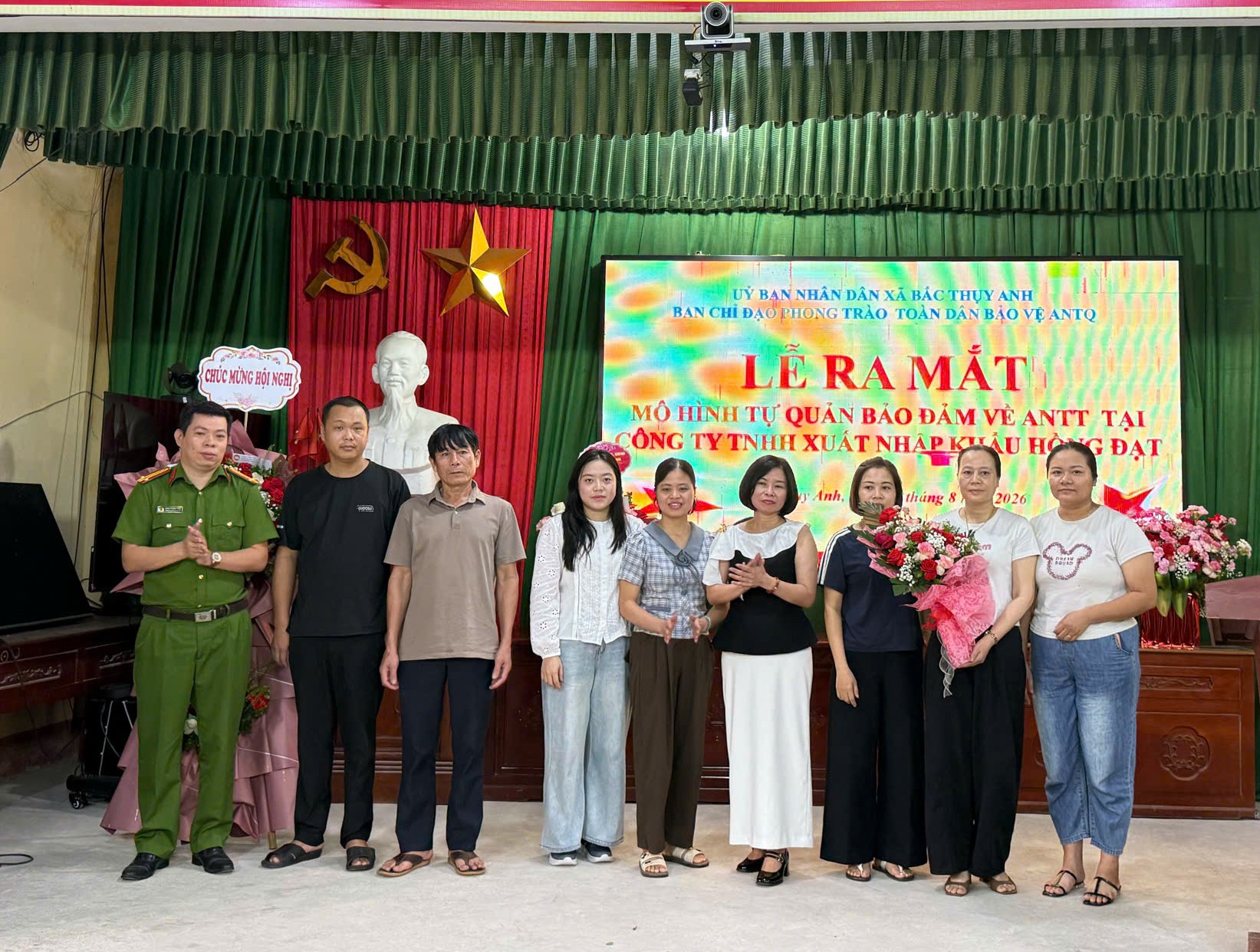 Công an xã Bắc Thụy Anh tham mưu ra mắt mô hình “Tự quản bảo đảm về ANTT” tại Công ty TNHH Xuất nhập khẩu Hồng Đạt
