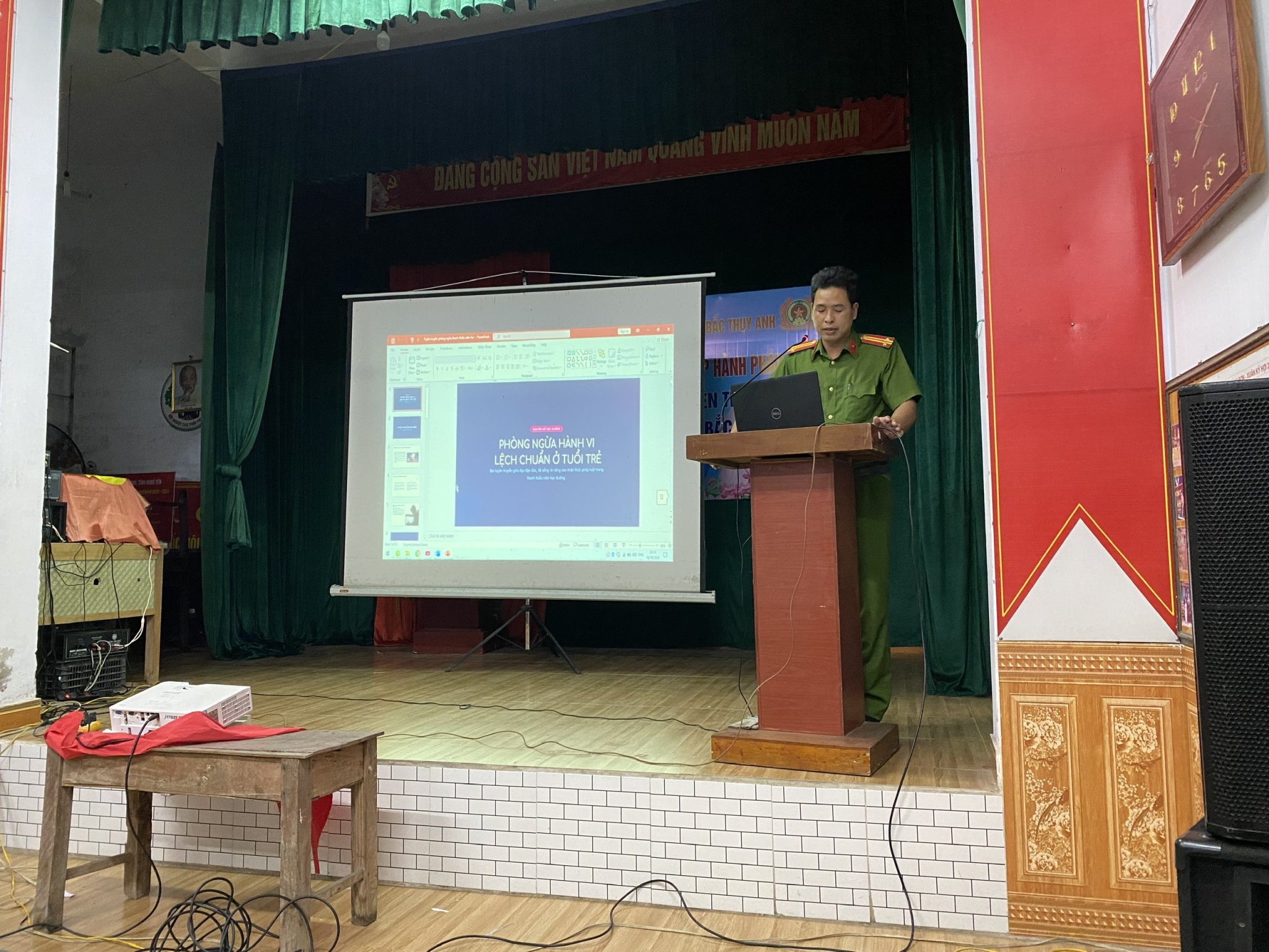 Công an xã Bắc Thụy Anh phối hợp tuyên truyền, phổ biến pháp luật, phòng ngừa hành vi lệch chuẩn ở lứa tuổi thanh thiếu niên