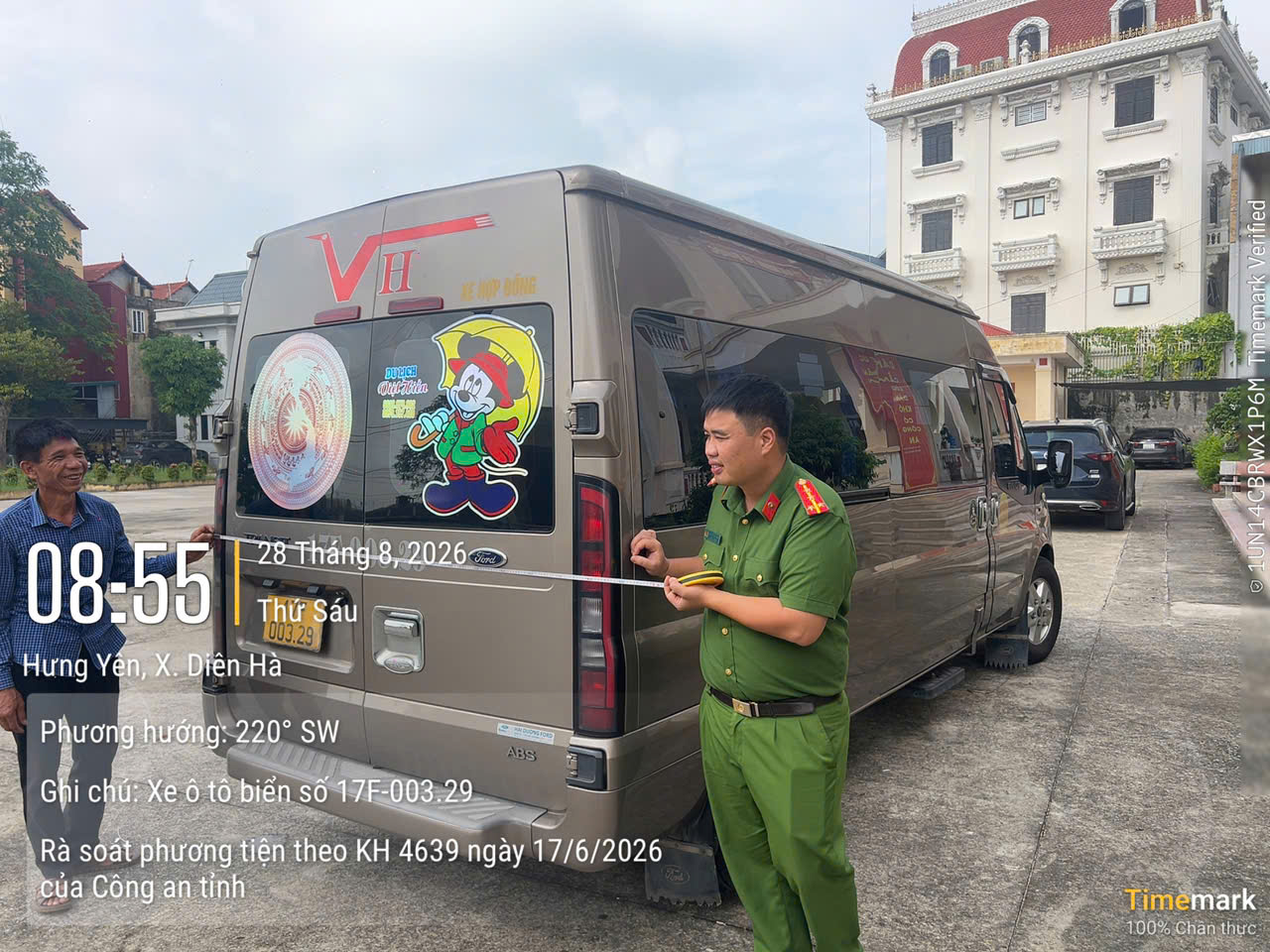 Công an xã Diên Hà tổ chức tổng rà soát phương tiện kinh doanh vận tải trên địa bàn
