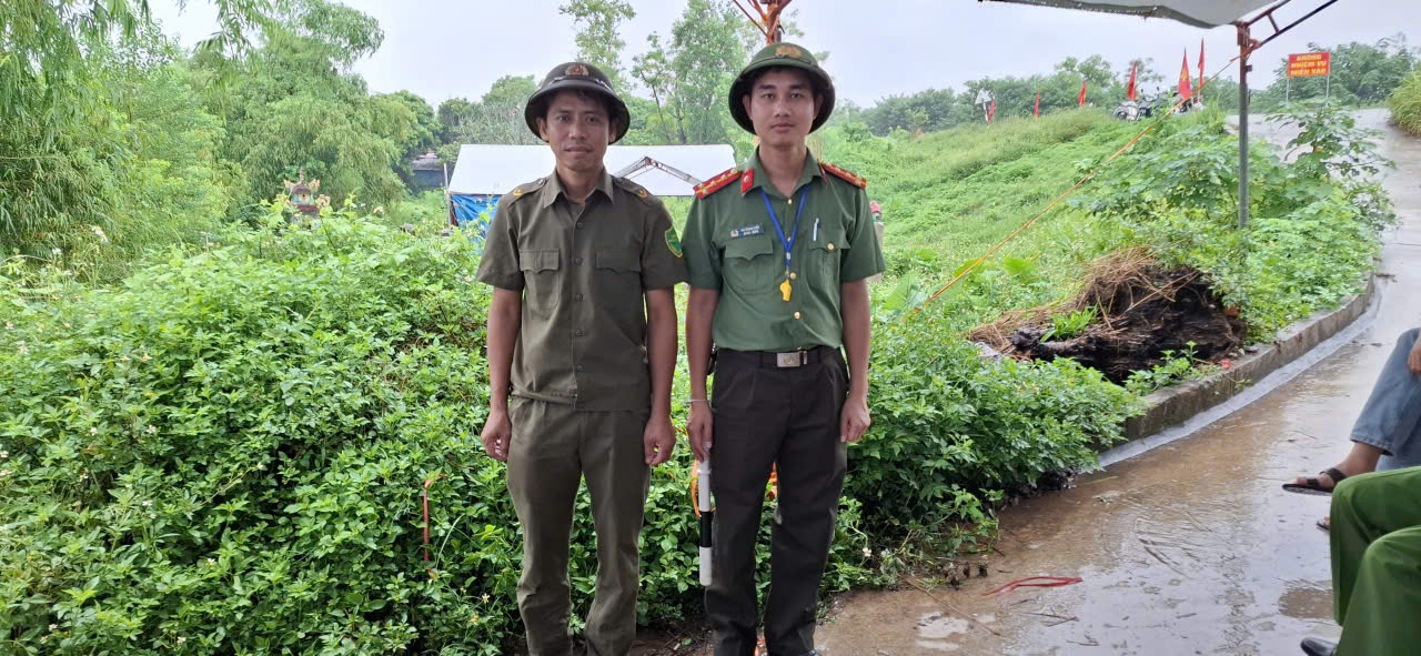 Công an xã Diên Hà đảm bảo ANTT phục vụ tìm kiếm, quy tập hài cốt lý Sư