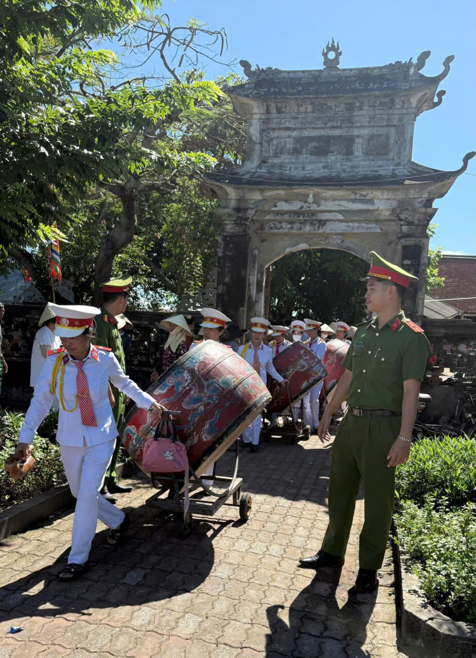 Công an xã Đông Thụy Anh tăng cường bảo đảm an ninh, trật tự phục vụ Lễ hội Đình, Đền An Cố năm 2026