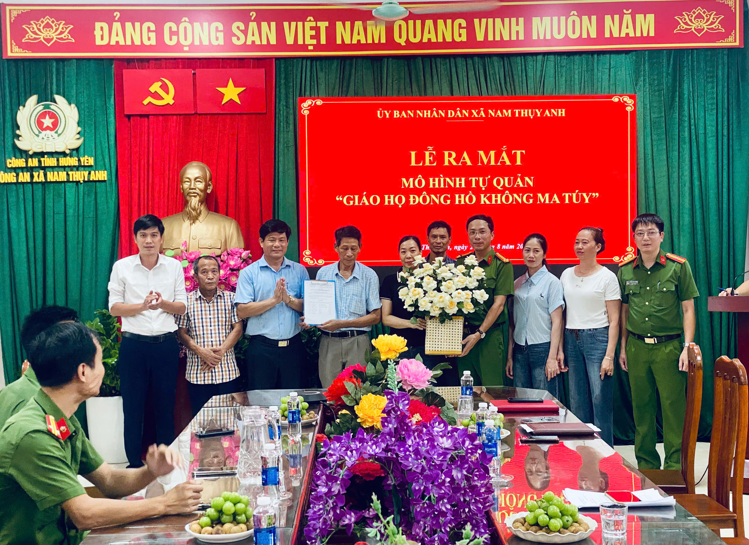 Công an xã Nam Thụy Anh tổ chức Lễ ra mắt mô hình tự quản “Giáo họ Đông Hồ không ma túy”