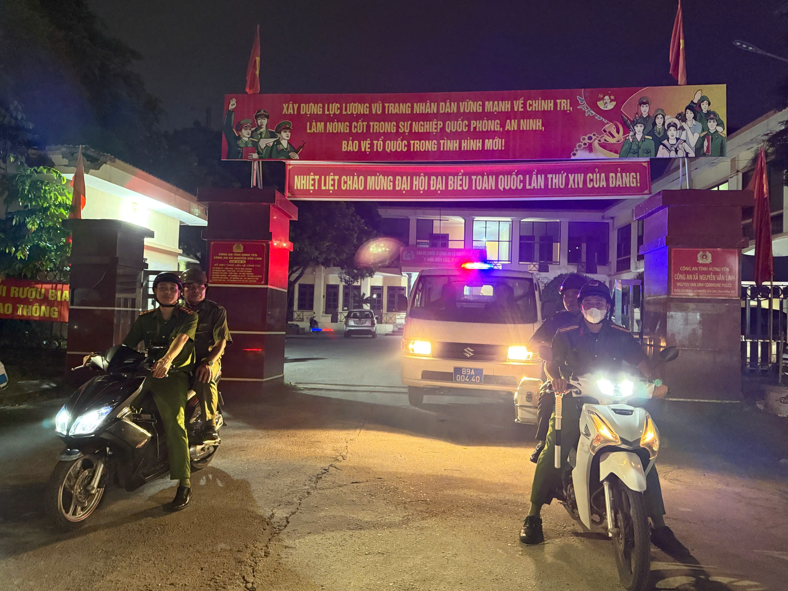 Công an xã Nguyễn Văn Linh tăng cường tuần tra, kiểm soát, bảo đảm an ninh, trật tự dịp Quốc khánh 02/9