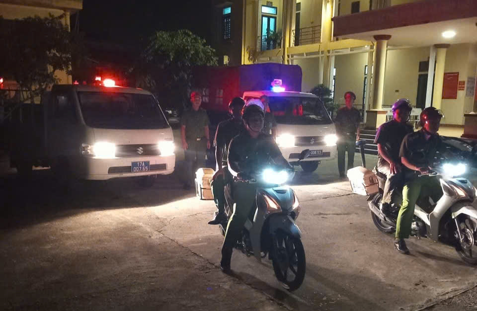 Công an xã Tây Thụy Anh tăng cường tuần tra, kiểm soát ban đêm, bảo đảm an ninh, trật tự dịp Quốc khánh 2/9
