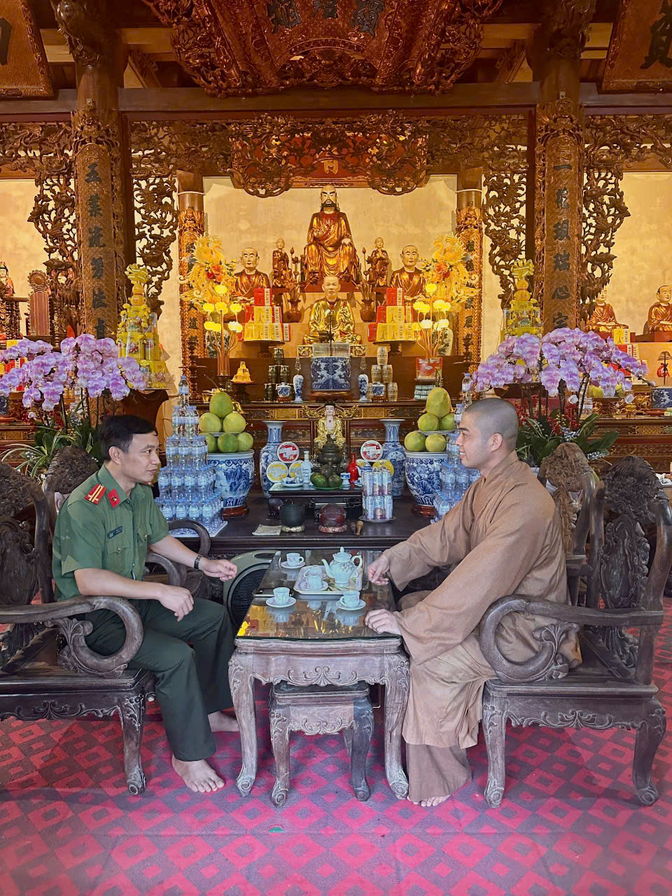 Công an xã Thư Trì tăng cường công tác nắm tình hình,  đảm bảo an ninh, trật tư, an toàn Đại lễ Vu Lan năm 2026