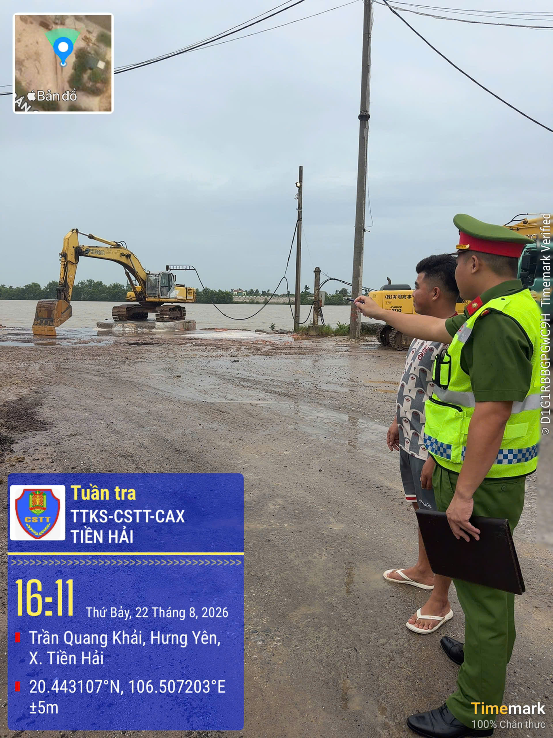 Công an xã Tiền Hải chủ động triển khai các biện pháp phòng, chống ảnh hưởng của cơn bão số 4