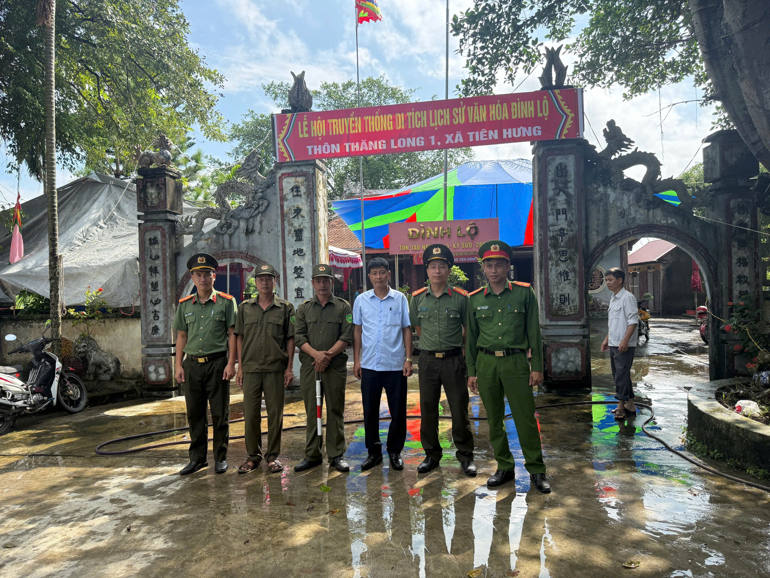 Công an xã Tiên Hưng đảm bảo An ninh trật tự lễ hội truyền thống di tích lịch sử văn hóa Đình Lộ