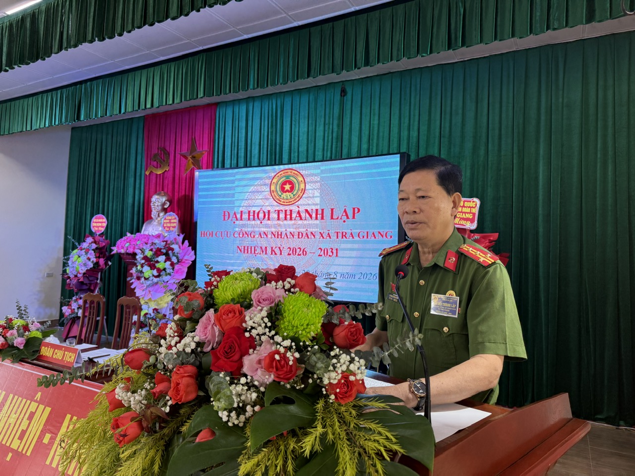 Công an xã Trà Giang tham mưu, phối hợp tổ chức thành công Đại hội thành lập Hội Cựu Công an xã Trà Giang