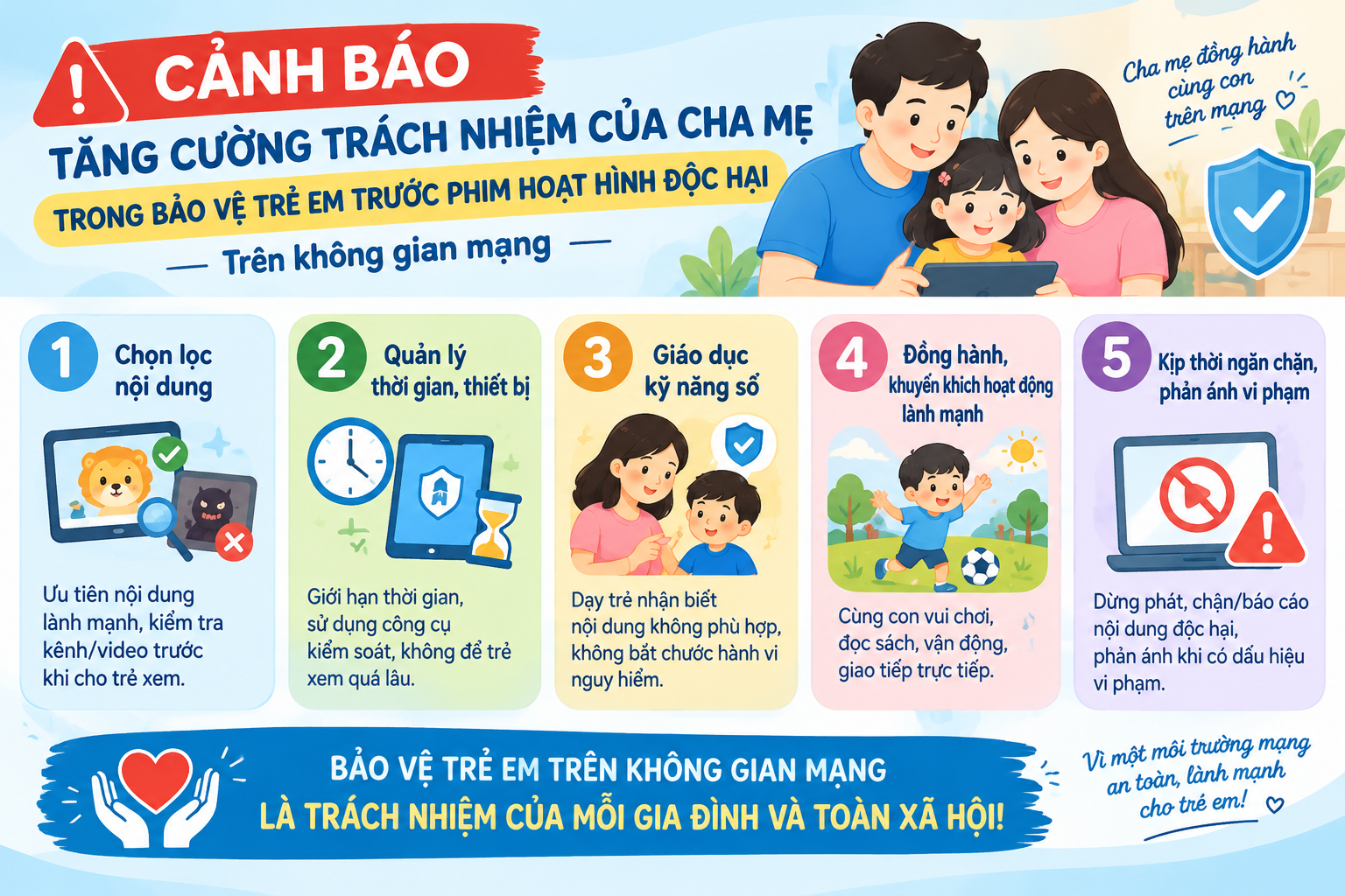 Cảnh báo nguy cơ từ phim hoạt hình độc hại trên không gian mạng – Tăng cường trách nhiệm của gia đình trong bảo vệ trẻ em