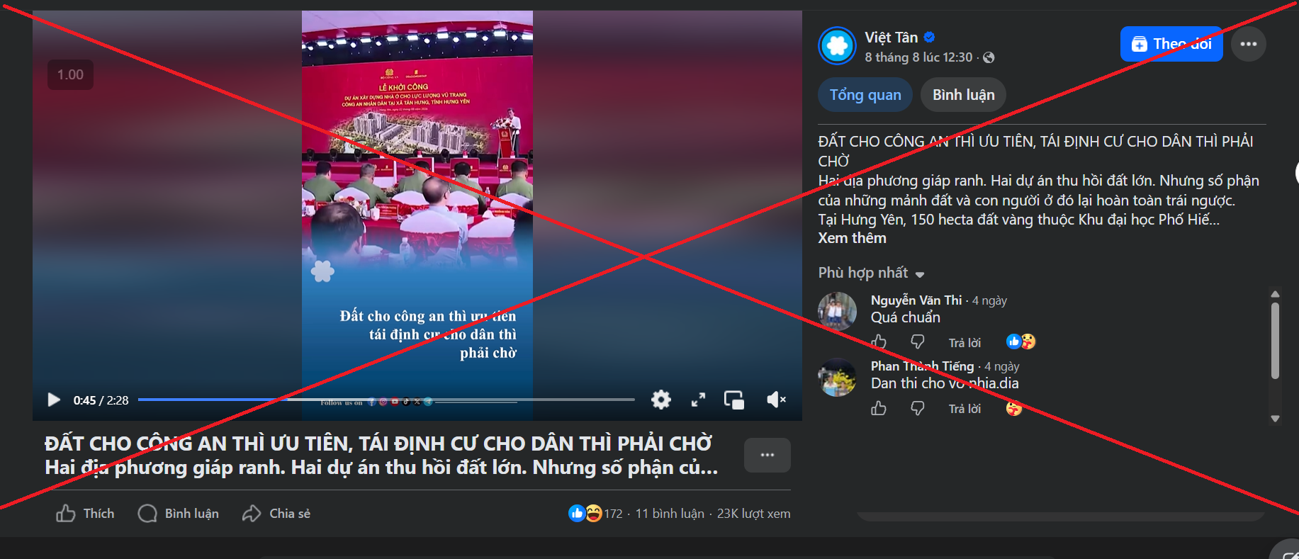 Cảnh giác trước luận điệu xuyên tạc về công tác giải phóng mặt bằng xây dựng các trường Học viện CAND