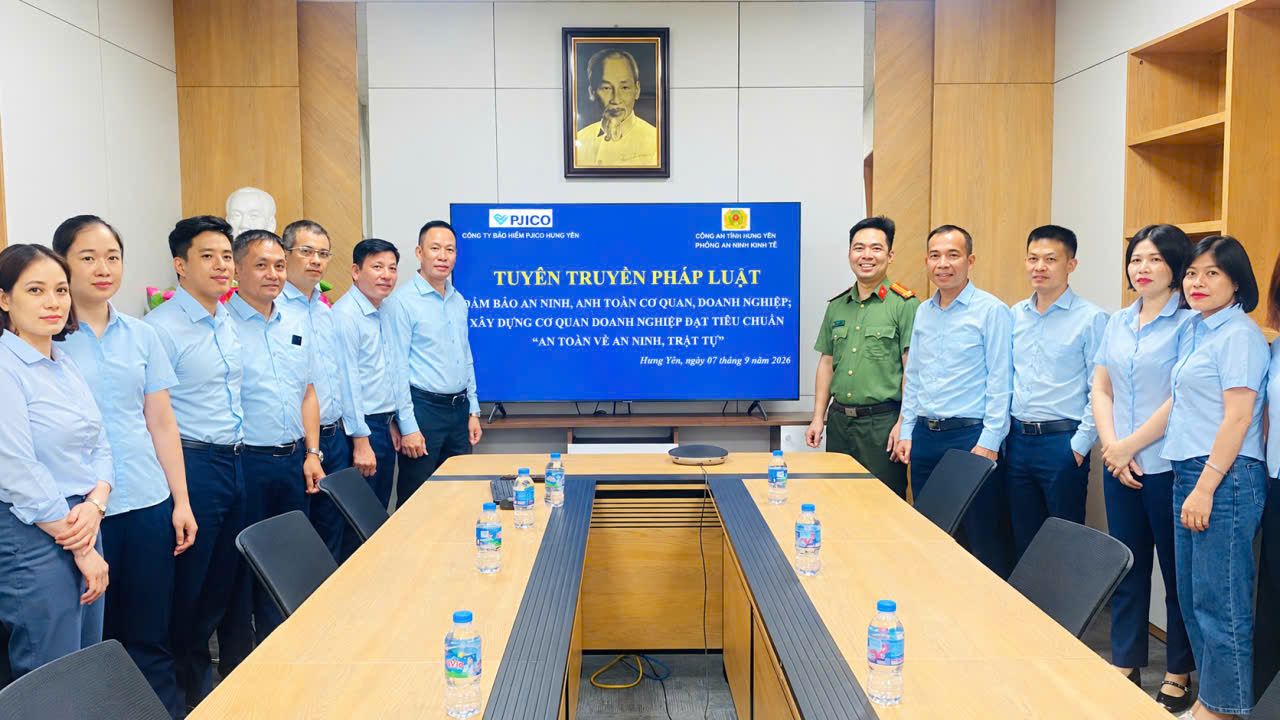 Phòng An ninh kinh tế tuyên truyền pháp luật, bảo đảm an ninh, an toàn tại Công ty Bảo hiểm PJICO Hưng Yên