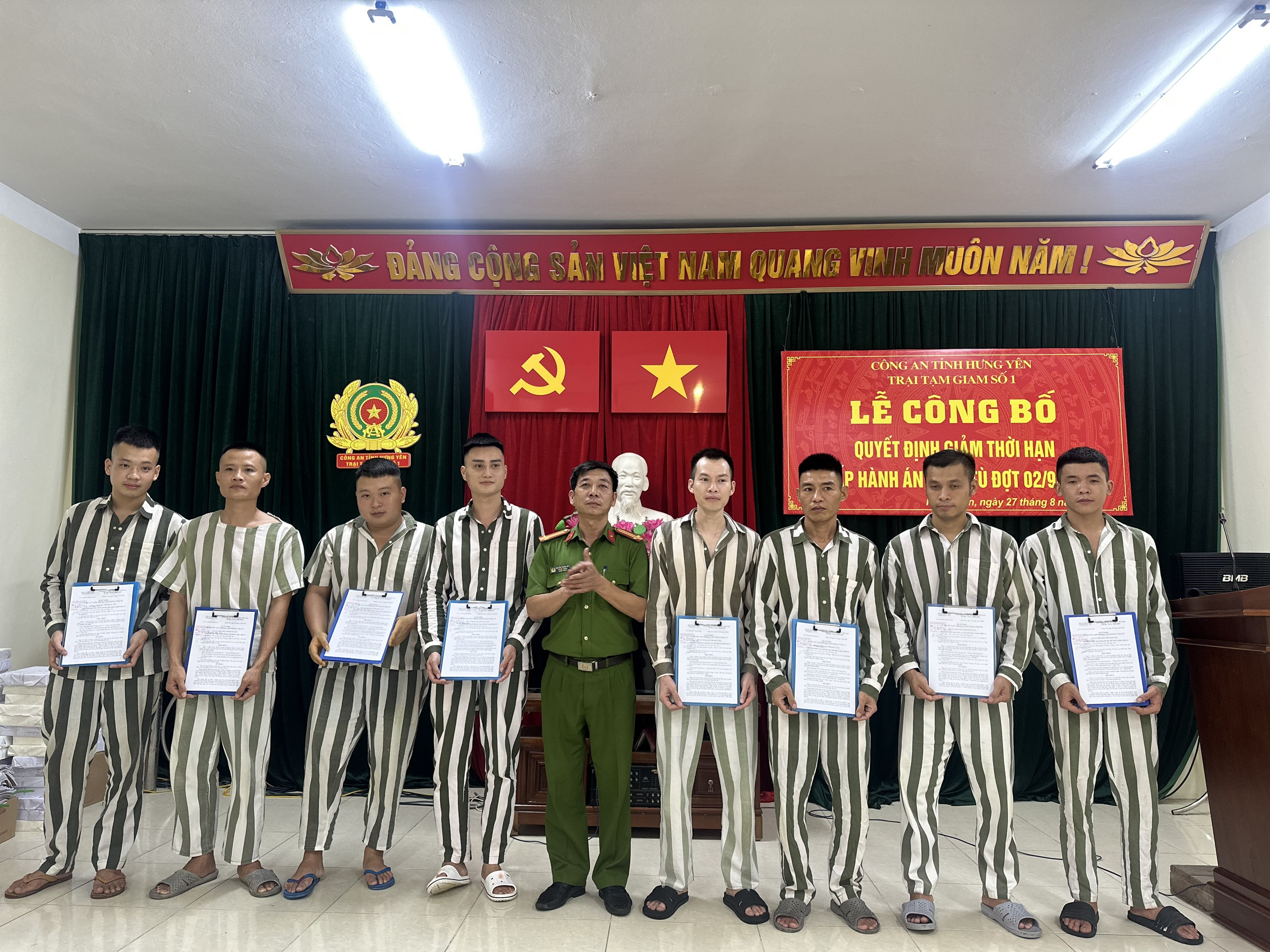 Trại Tạm giam số 1 – Công an tỉnh Hưng Yên tổ chức: Lễ công bố Quyết định giảm thời hạn chấp hành án phạt tù đợt Quốc khánh 2/9/2026