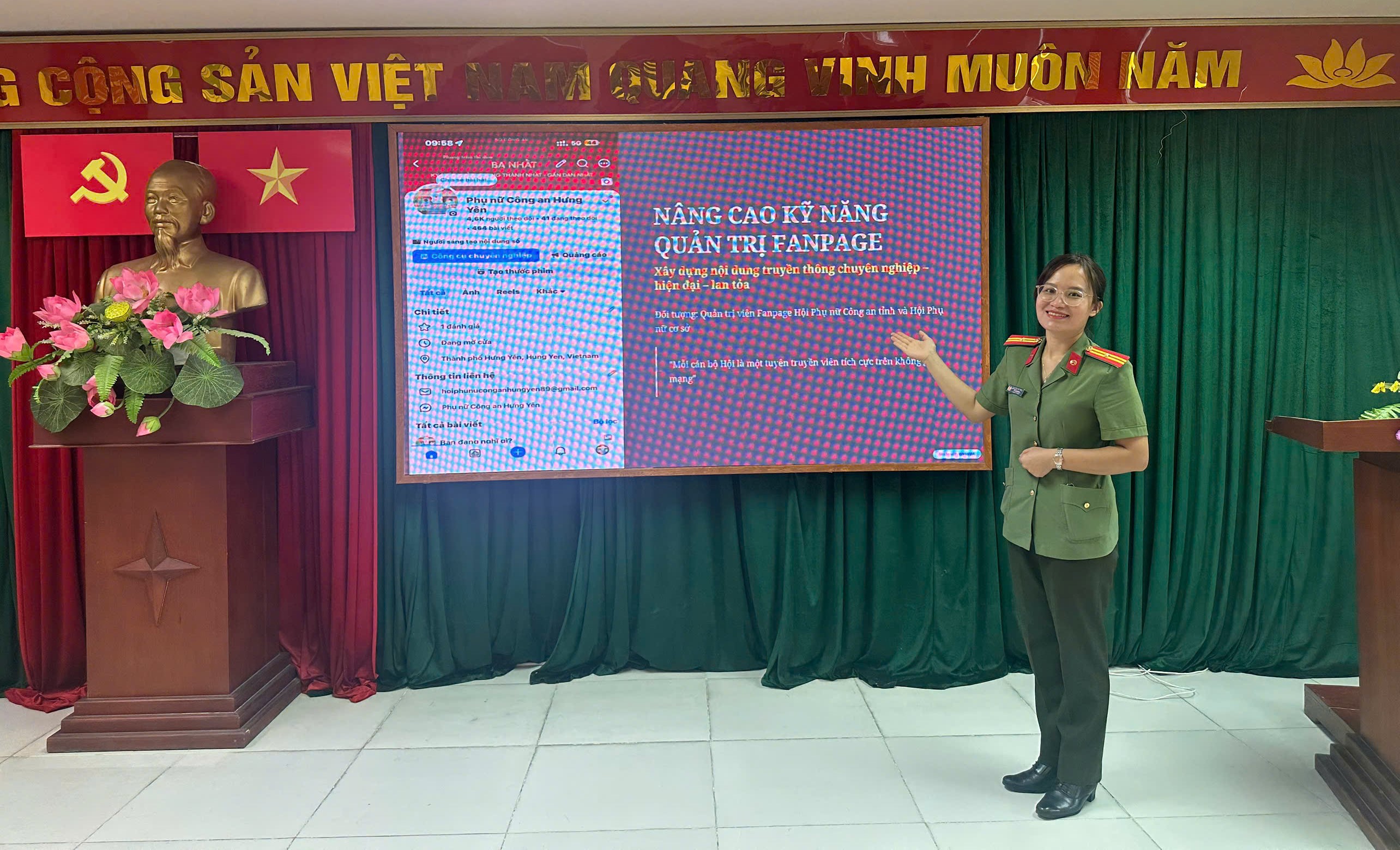 Hội Phụ nữ Công an tỉnh Hưng Yên: Đổi mới, nâng cao hiệu quả hoạt động Fanpage “Phụ nữ Công an Hưng Yên”