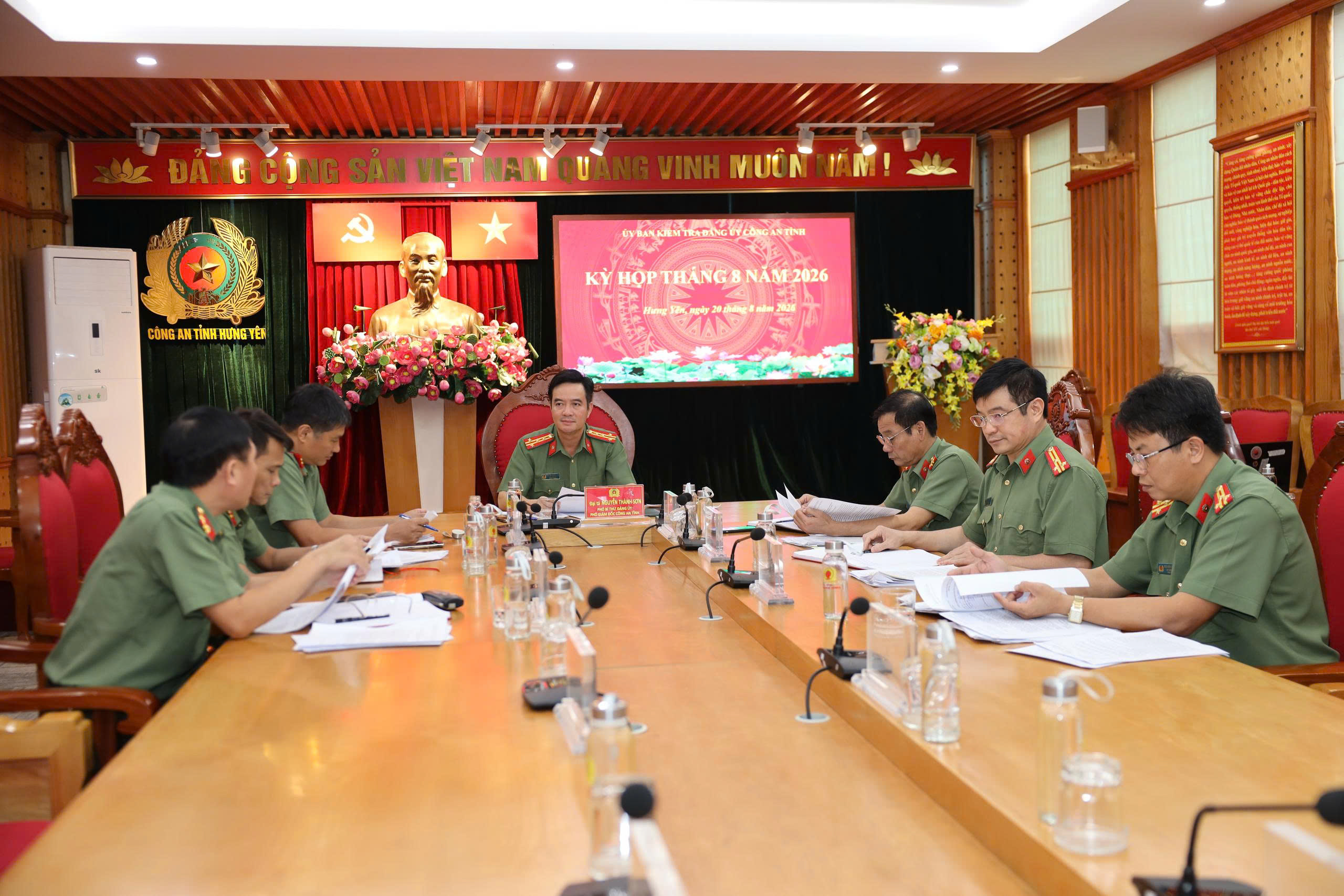 Ủy ban kiểm tra Đảng ủy Công an tỉnh họp định kỳ tháng 8 năm 2026
