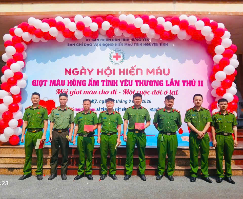 Công an xã Nguyễn Văn Linh chung tay lan tỏa Ngày hội hiến máu tình nguyện