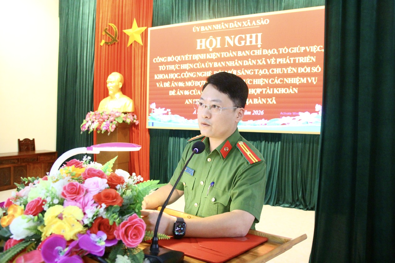 Xã A Sào tổ chức Hội nghị công bố quyết định kiện toàn Ban Chỉ đạo và triển khai nhiệm vụ Đề án 06 của Chính phủ