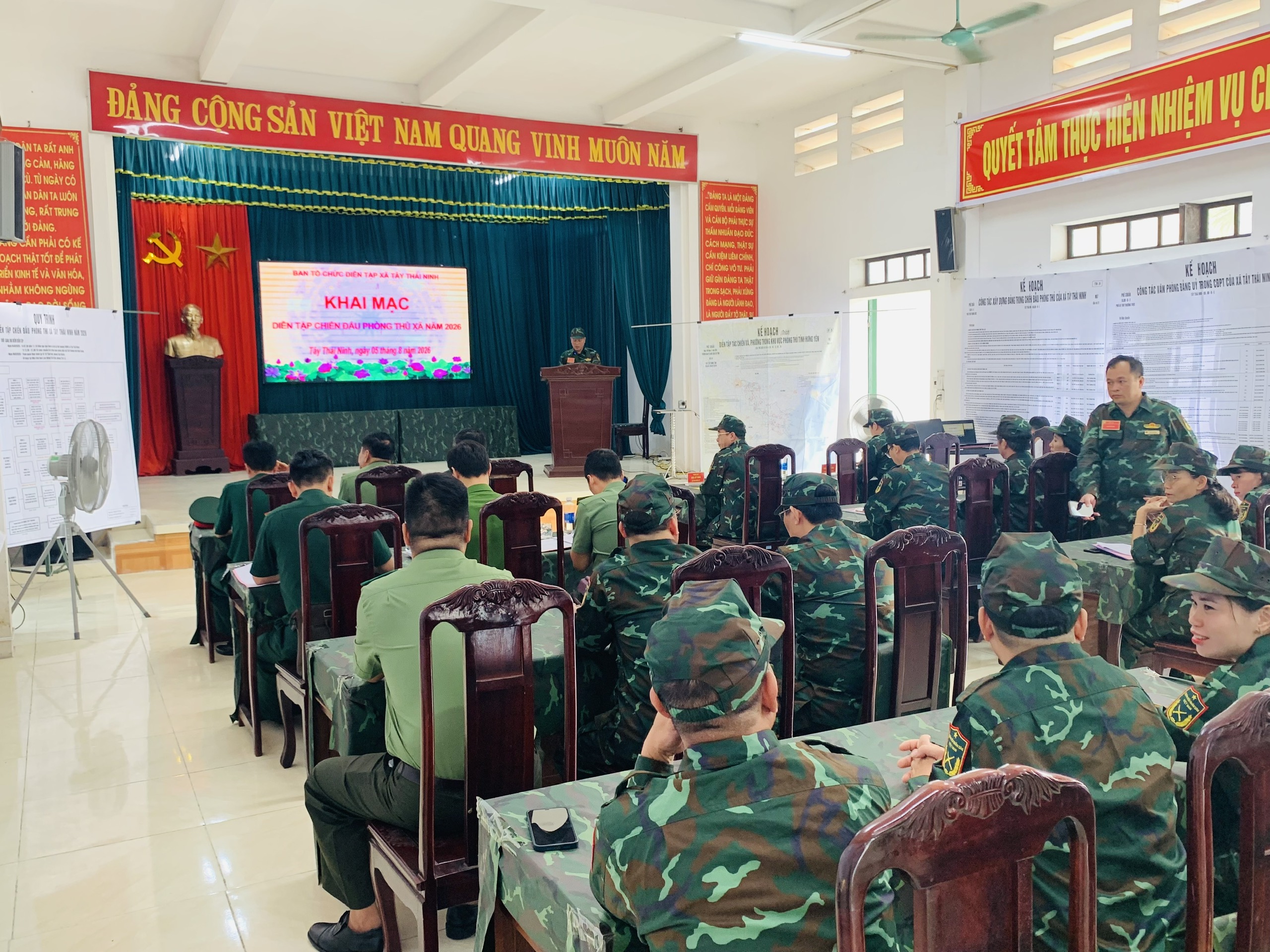Công an xã Tây Thái Ninh làm tốt công tác tham mưu, phối hợp bảo đảm tốt an ninh, an toàn diễn tập chiến đấu khu vực phòng thủ năm 2026.