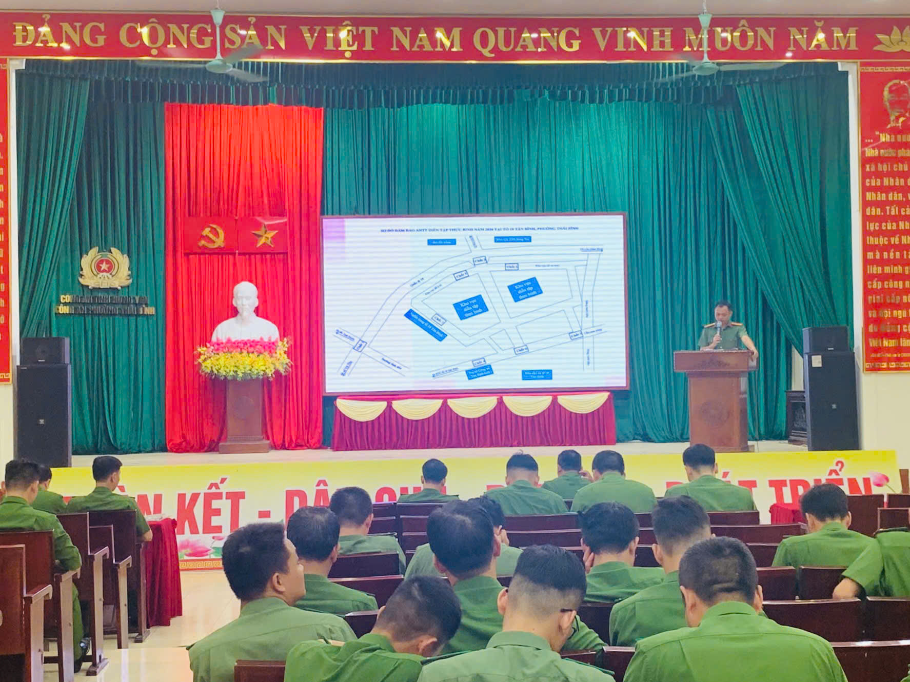 Công an phường Thái Bình triển khai phương án đảm bảo an ninh trật tự diễn tập thực binh và tìm kiếm cứu nạn trên địa bàn