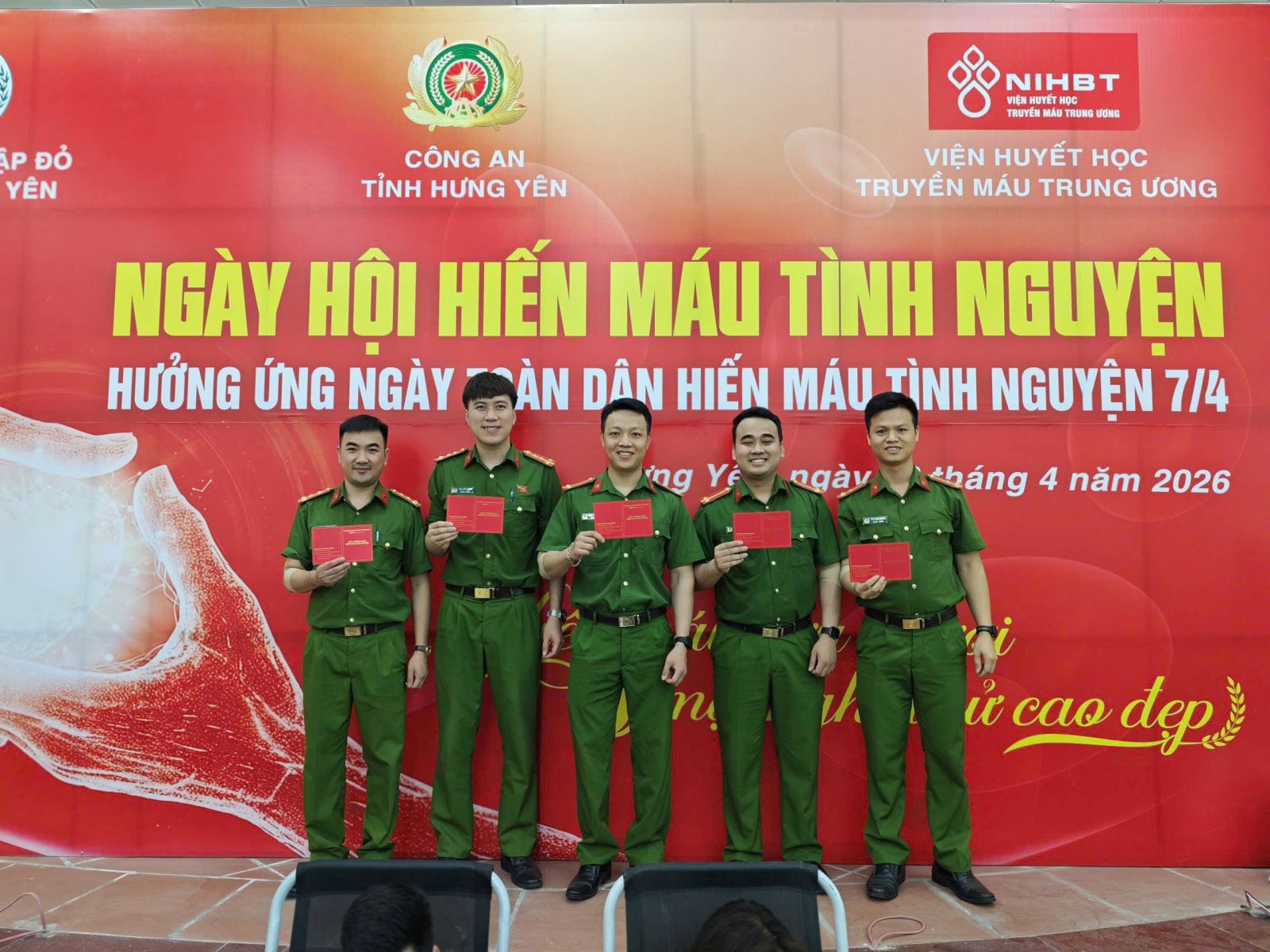 Chi đoàn công an xã đông thái ninh tích cực tham gia các chương trình hiến máu tình nguyện