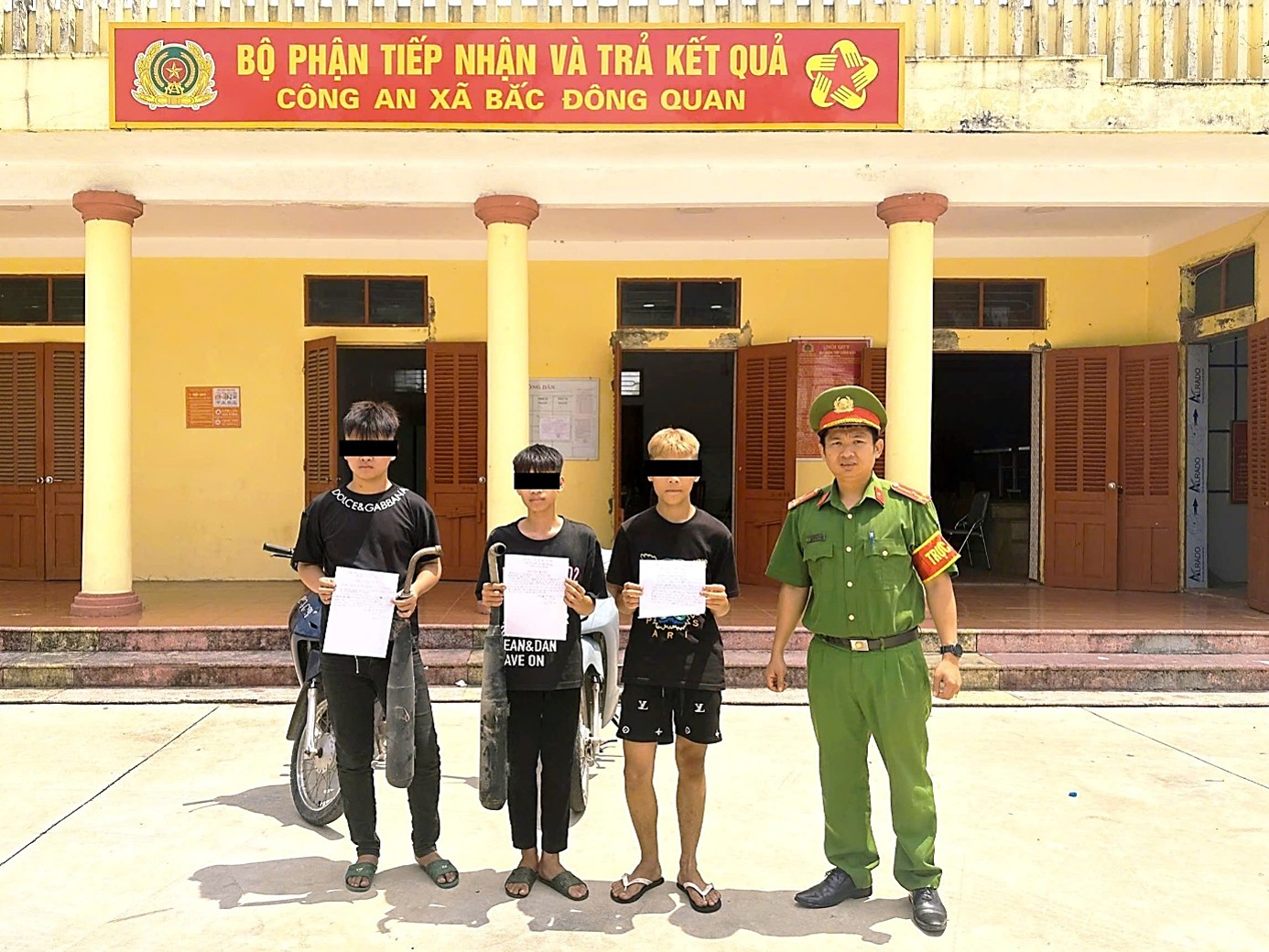 Công an xã Bắc Đông Quan mời làm việc, yêu cầu tháo gỡ đối với các trường hợp độ, chế xe
