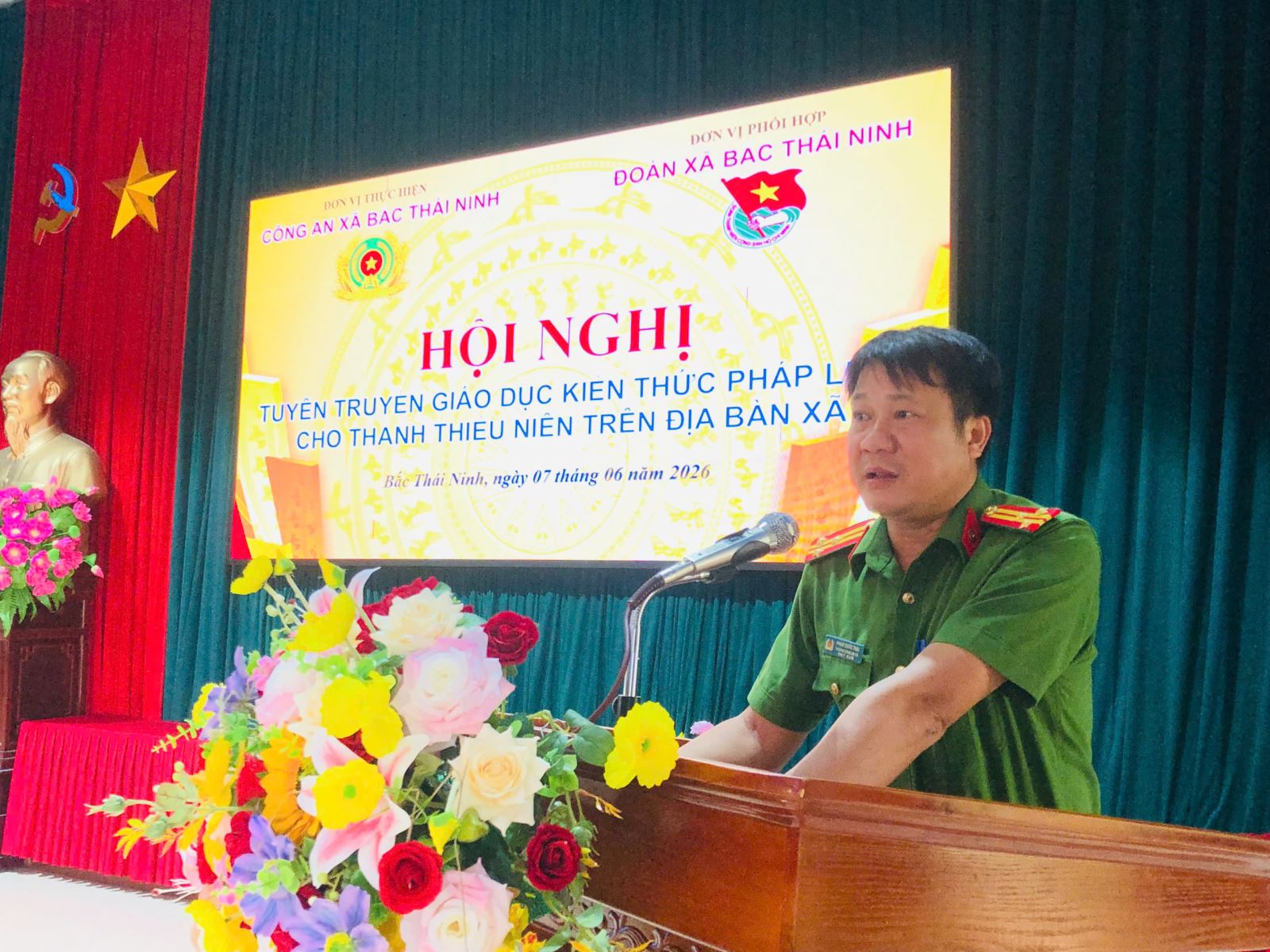 Công an xã Bắc Thái Ninh tổ chức tuyên truyền, giáo dục pháp luật cho thanh thiếu niên trên địa bàn
