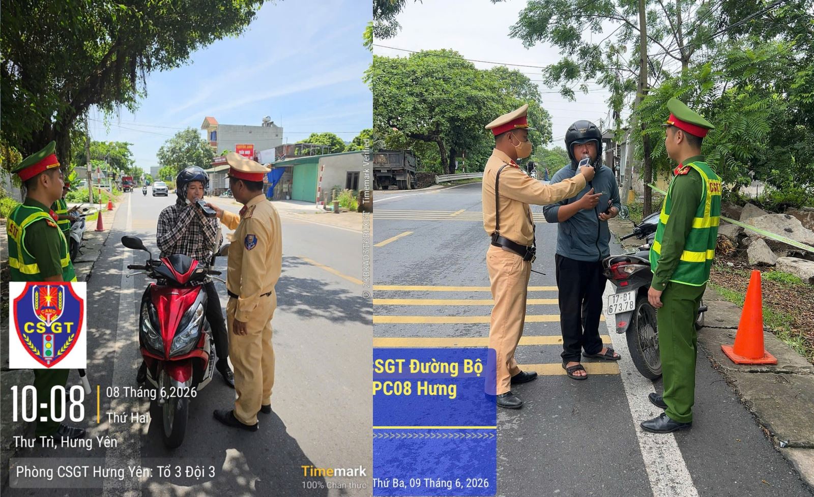Công an xã Thư Trì phối hợp tăng cường tuần tra, kiểm soát, xử lý vi phạm về trật tự an toàn giao thông 