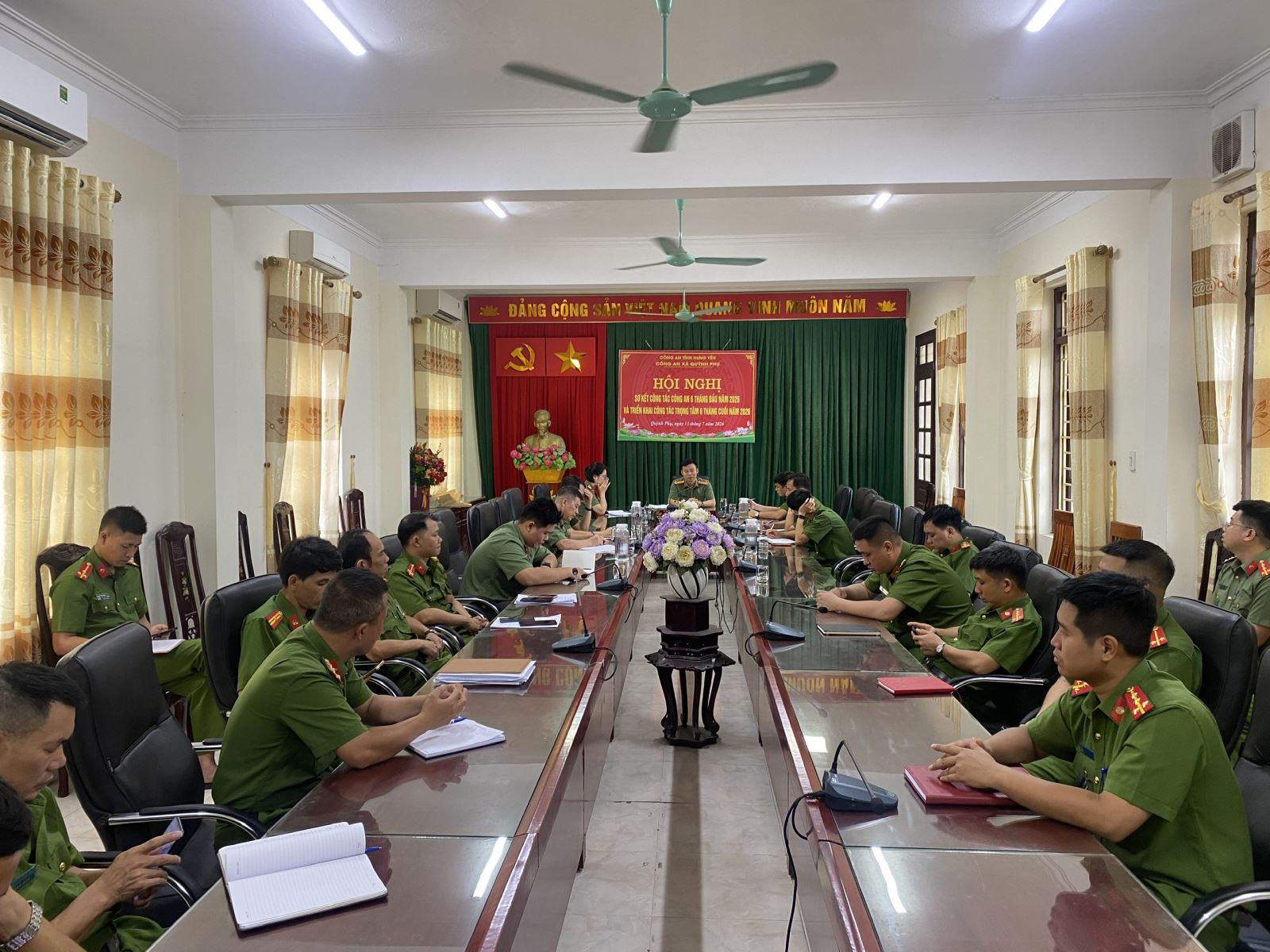 Công an xã Quỳnh Phụ tổ chức Hội nghị sơ kết công tác Công an 06 tháng đầu năm 2026