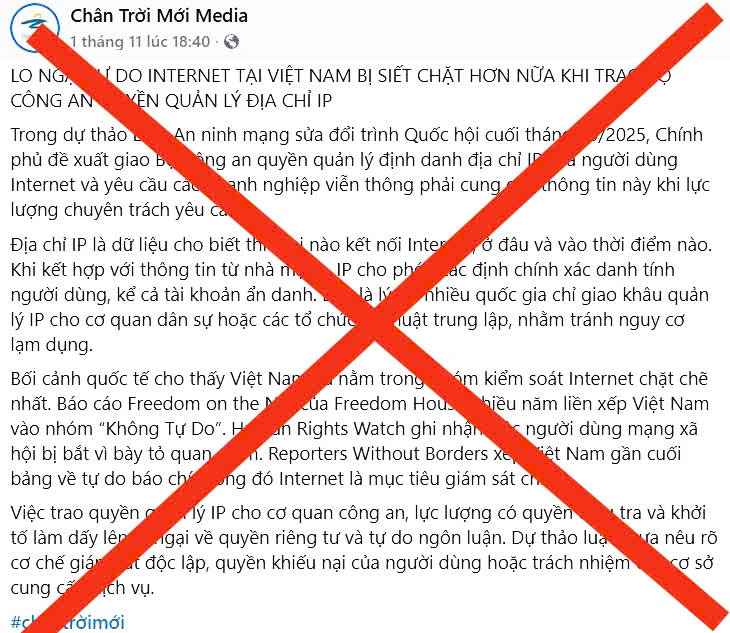 Không có chuyện “siết chặt tự do Internet” khi giao Bộ Công an quản lý định danh địa chỉ IP