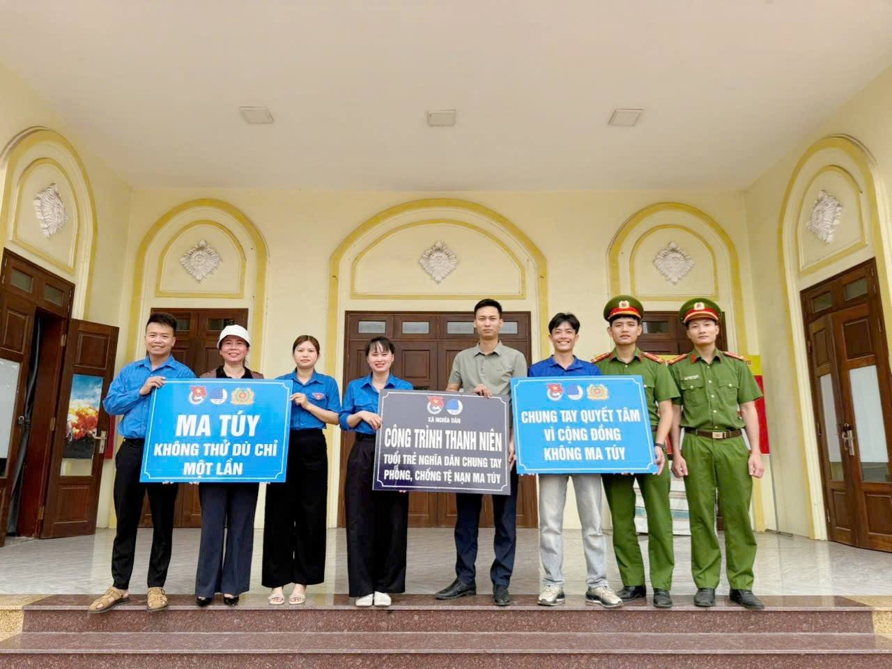 Chi đoàn Công an xã Nghĩa Dân ra quân thực hiện công trình thanh niên “Tuổi trẻ Nghĩa Dân chung tay phòng, chống tệ nạn ma túy”