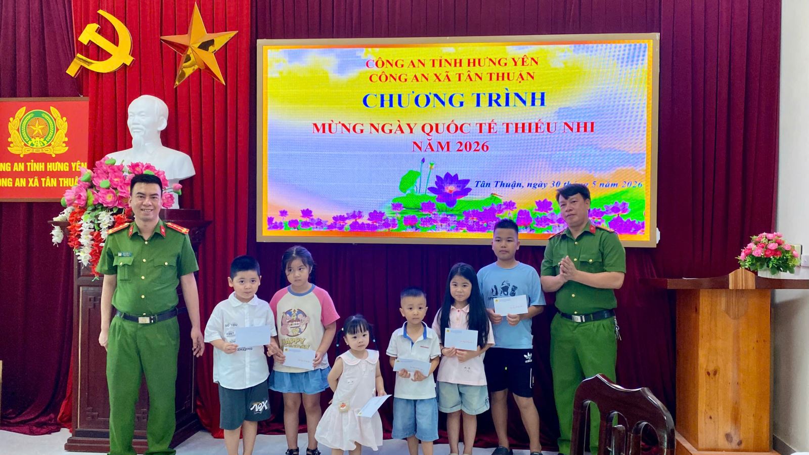 Công an xã Tân Thuận tổ chức Chương trình mừng Ngày Quốc tế Thiếu nhi năm 2026
