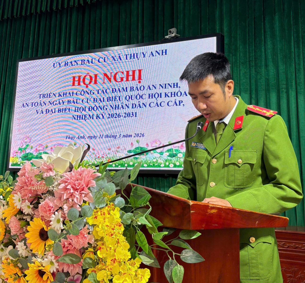 CÔNG AN XÃ THỤY ANH TRIỂN KHAI CÔNG TÁC BẢO ĐẢM  AN NINH, AN TOÀN PHỤC VỤ BẦU CỬ ĐẠI BIỂU QUỐC HỘI KHÓA XVI  VÀ HĐND CÁC CẤP NHIỆM KỲ 2026 – 2031