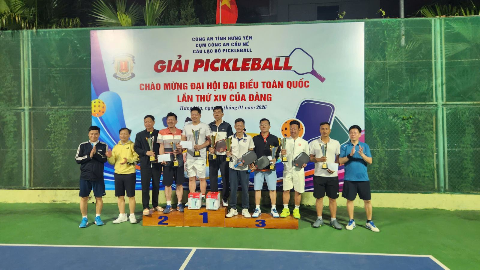 Phòng Cảnh sát quản lý hành chính về trật tự xã hội chủ trì, phối hợp với các đơn vị tổ chức giải pickleball chào mừng Đại hội đại biểu toàn quốc lần thứ XIV của Đảng