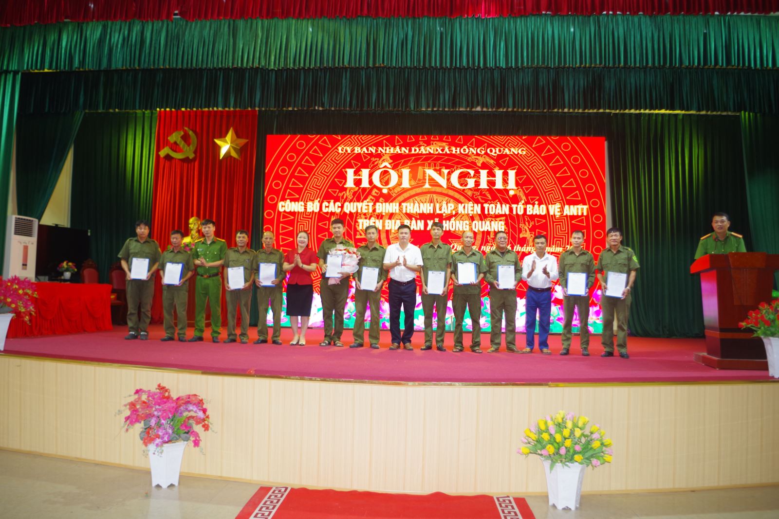 Công an xã Hồng Quang chủ động tham mưu kiện toàn Lực lượng bảo vệ ANTT ở cơ sở và xây dựng các mô hình tự quản về ANTT