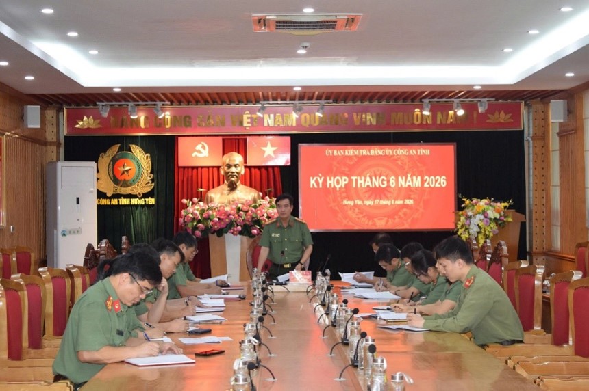 Ủy ban kiểm tra Đảng ủy Công an tỉnh họp định kỳ tháng 6 năm 2026