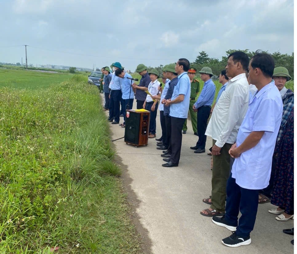 Phòng An ninh nội địa chủ động bảo đảm an ninh, trật tự phục vụ công tác thu hồi đất, giải phóng mặt bằng các dự án trọng điểm tại xã Vũ Thư