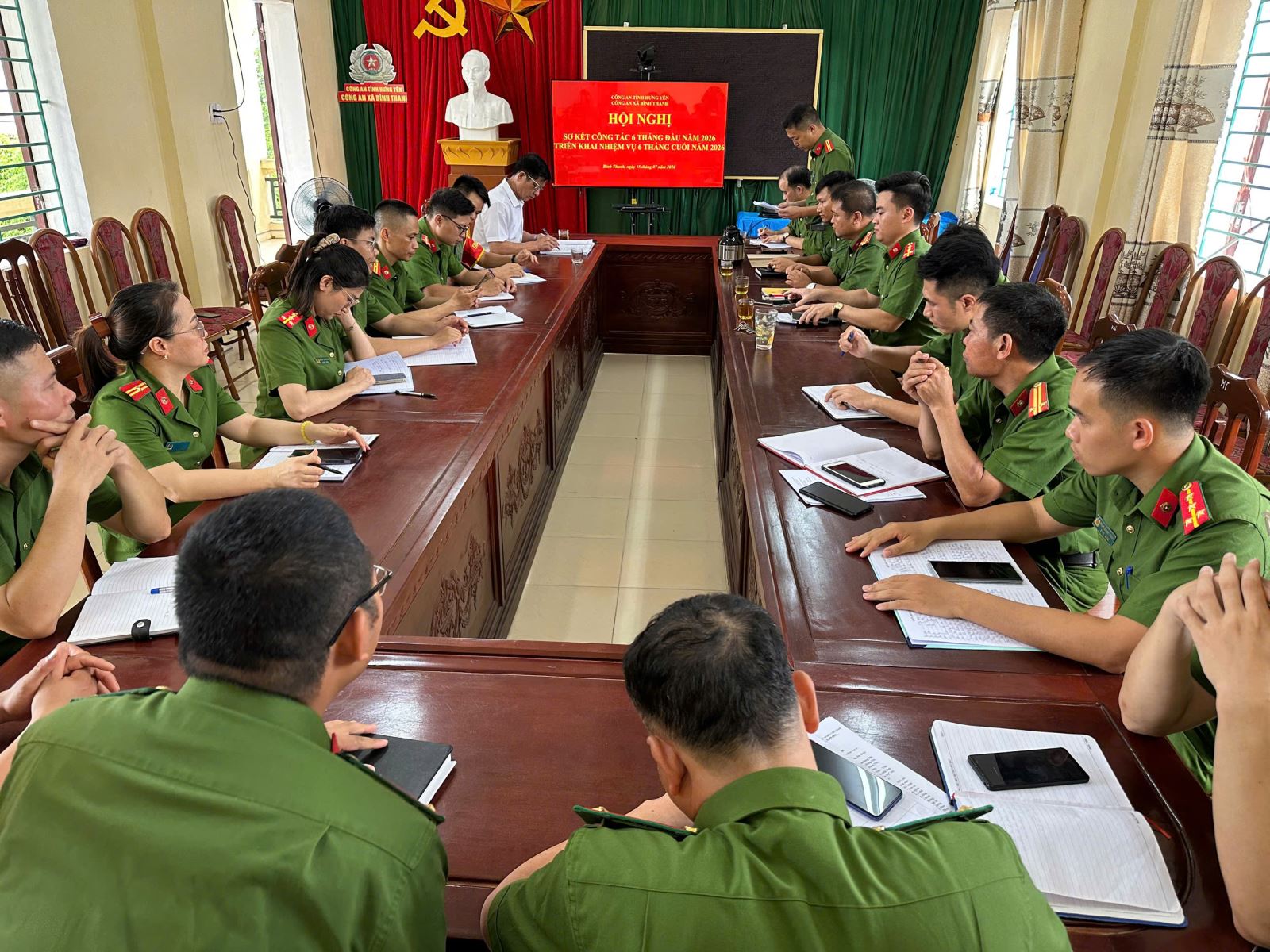Công an xã Bình Thanh tổ chức sơ kết công tác 6 tháng đầu năm 2026