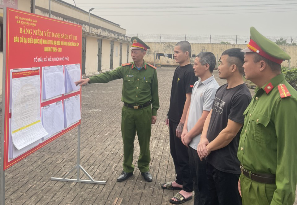 Bảo đảm quyền bầu cử của người bị tạm giữ, tạm giam tại Phân trại tạm giam Khoái Châu