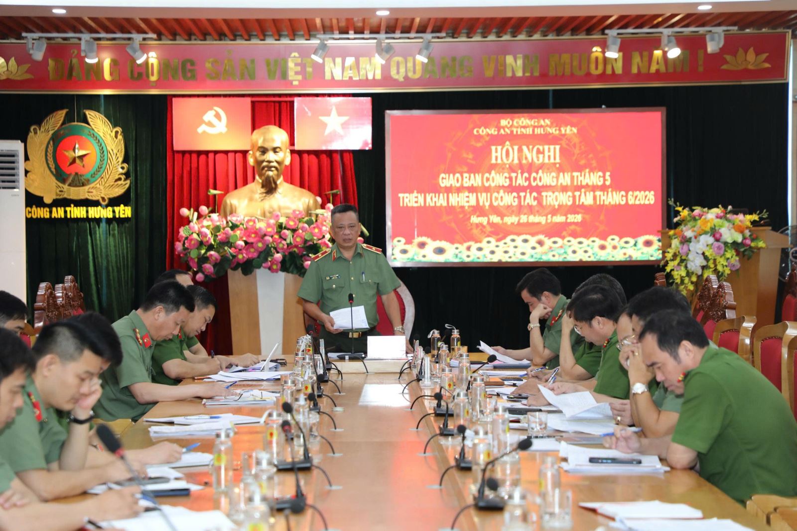 Công an tỉnh Hưng Yên tổ chức Giao ban công tác tháng 5, triển khai nhiệm vụ công tác trọng tâm tháng 6/2026