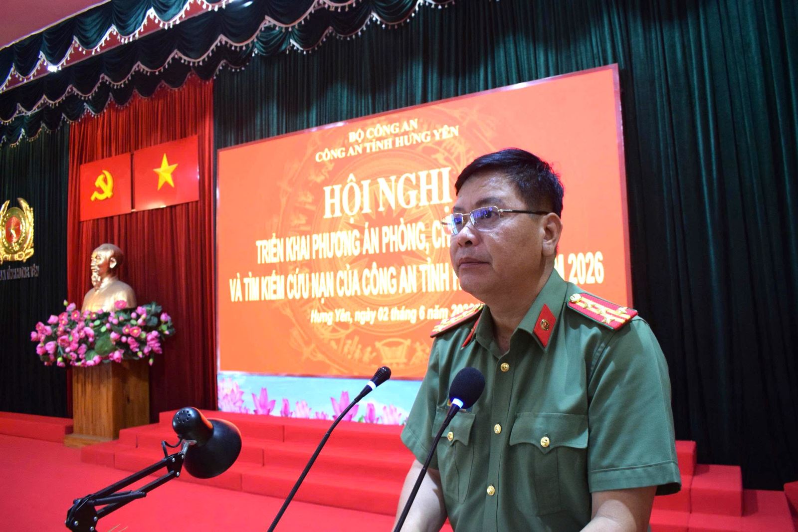 Công an tỉnh Hưng Yên tổ chức Hội nghị triển khai Phương án Phòng chống thiên tai và tìm kiếm cứu nạn của Công an tỉnh Hưng Yên năm 2026