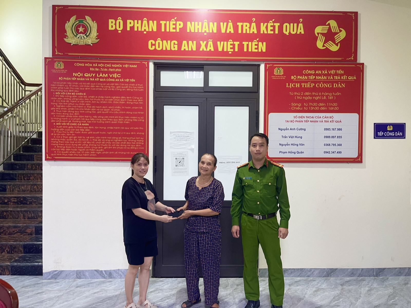 Công an xã Việt Tiến: Lan tỏa “Gương người tốt, việc tốt - Nhặt được của rơi, trả người đánh mất”