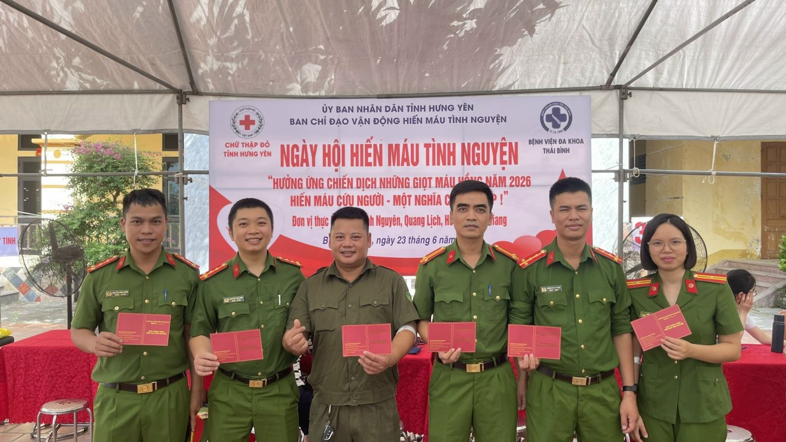 Công an xã Bình Nguyên tham gia Ngày hội hiến máu tình nguyện năm 2026