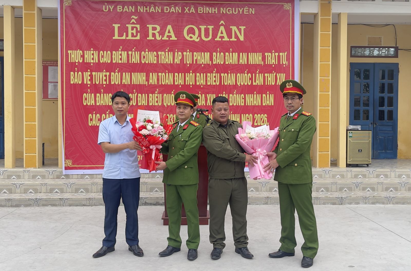 Công an xã Bình Nguyên: Ra quân thực hiện nhiệm vụ bảo vệ an ninh trật tự 