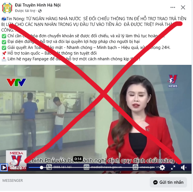 Cảnh báo hình thức giả mạo Đài truyền hình để lừa đảo chiếm đoạt tài sản