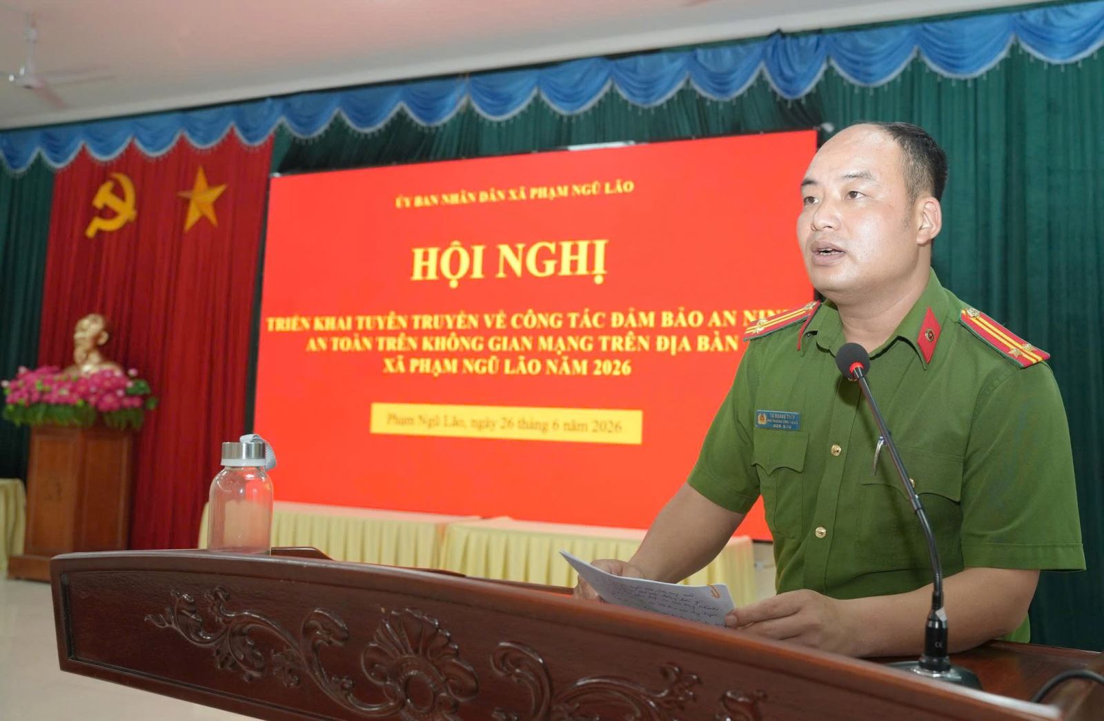  Xã Phạm Ngũ Lão triển khai Hội nghị tuyên truyền đảm bảo an ninh, an toàn trên không gian mạng
