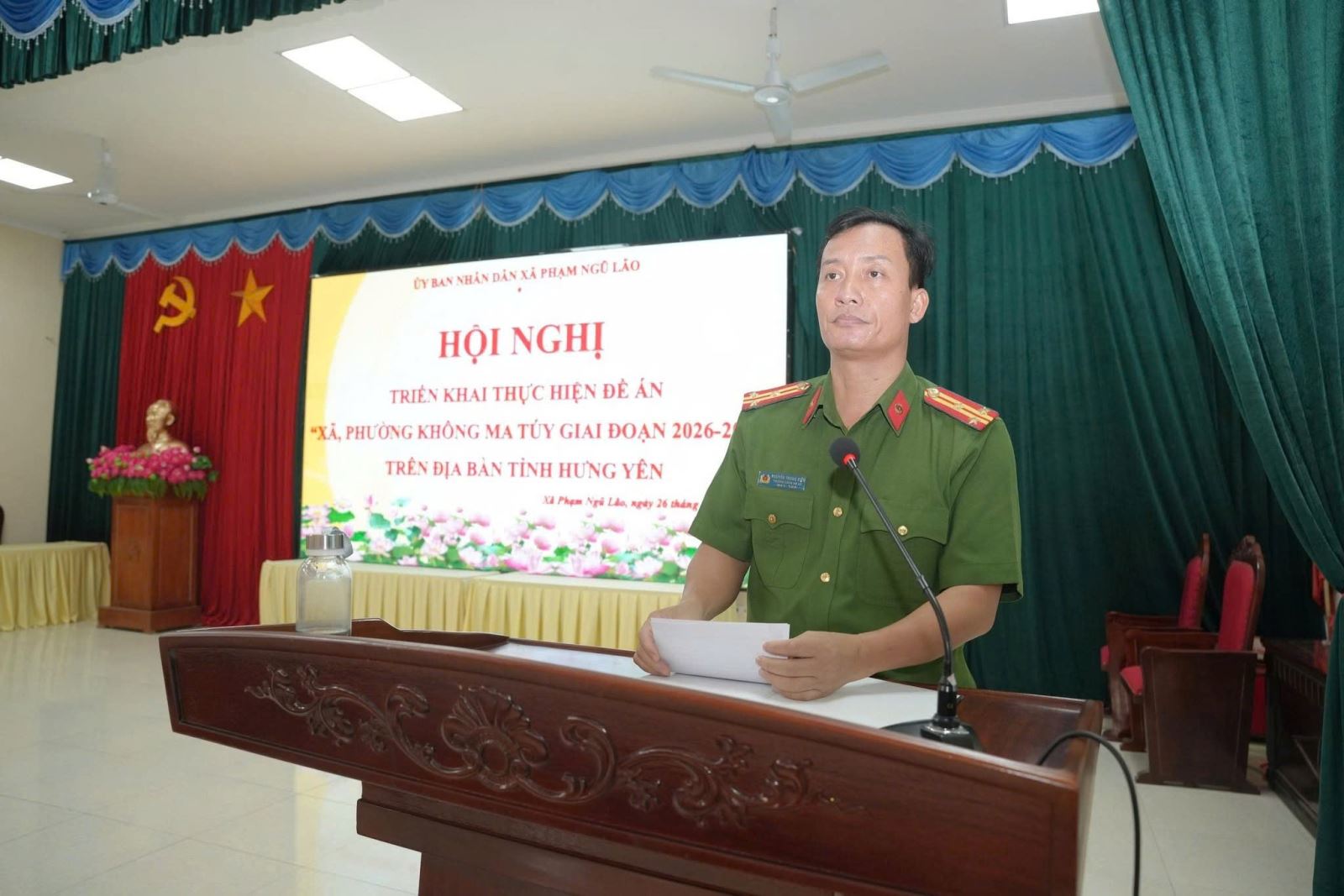 Xã Phạm Ngũ Lão tổ chức Hội nghị triển khai thực hiện Đề án xây dựng xã, phường không ma túy giai đoạn 2026–2030 trên địa bàn tỉnh
