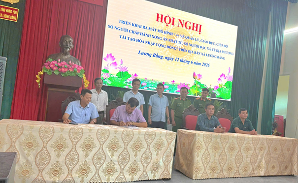 CÔNG AN XÃ LƯƠNG BẰNG THAM MƯU RA MẮT MÔ HÌNH “4+” HỖ TRỢ NGƯỜI CHẤP HÀNH XONG ÁN PHẠT TÙ TÁI HÒA NHẬP CỘNG ĐỒNG