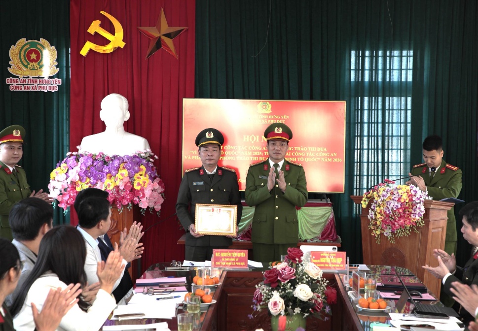 Công an xã Phụ Dực tổ chức Hội nghị tổng kết năm 2025 và triển khai nhiệm vụ công tác năm 2026