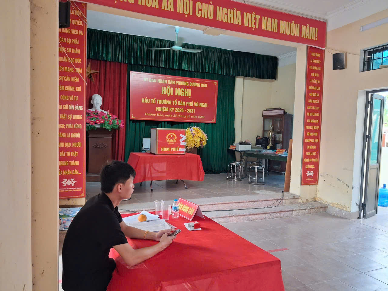 Công an phường Đường Hào bảo đảm an ninh, trật tự phục vụ bầu cử tổ trưởng tổ dân phố năm 2026
