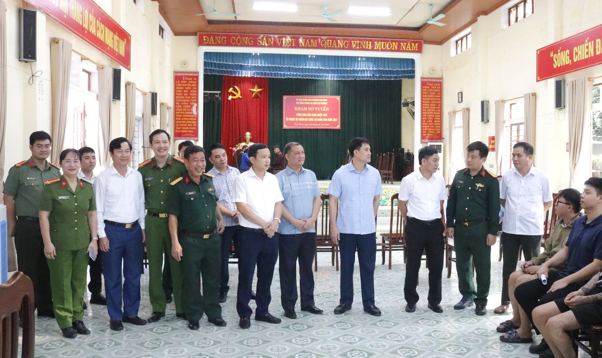 Công an phường Thái Bình phối hợp đảm bảo an ninh trật tự khám sơ tuyển nghĩa vụ quân sự năm 2027